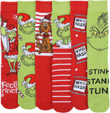 The Grinch 6 Pack Crew Socks Gift Set In Tin Tote