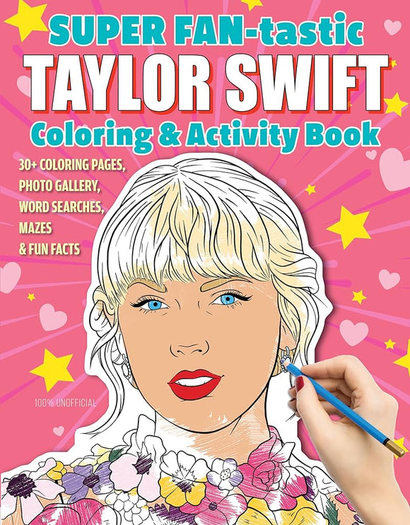 SUPER FAN-tastic Taylor Swift Coloring & Activity Book
30+ Coloring Pages, Photo Gallery, Word Searches, Mazes, & Fun Facts