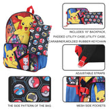 Pokémon - Pokeball / Characters 5 Piece Kids 16" Backpack Set with Bonus FREE Pokémon TCG Fun Pack