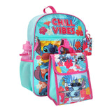 Disney's Lilo & Stitch - Chill Vibes Beach Fun : Kids 16" Backpack 5 Piece Set