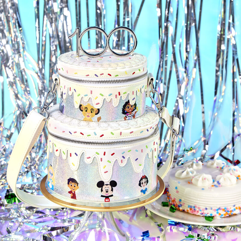 disney100 anniversary celebration cake mini backpack Loungefly Premium Disney 100th Anniversary Celebration Cake Crossbody – Colossal Toys Inc