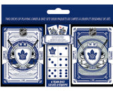 MasterPieces : NHL 2 PACK PLAYING  CARDS & 6 PIECE DICE SET - TORONTO MAPLE LEAFS