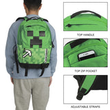 Minecraft : Creeper & Pickax Green 17.5" Backpack