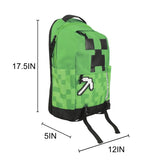 Minecraft : Creeper & Pickax Green 17.5" Backpack