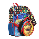 Super Mario Bros. Icons - Bowser - Kids 16" Backpack and Lunch Bag 5 Piece Set