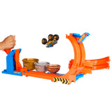 Hot Wheels Monster Trucks Loop-And-Flip Trophy Challenge Playset & Die-Cast Bigfoot 50th Anniversary Toy Truck