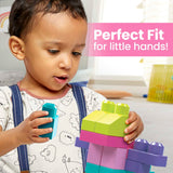 Fisher-Price Mega Bloks Big Building Bag With Storage (80 Pieces) For Toddlers - Pastels