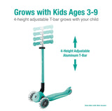Globber : Primo Foldable Scooter Plus - With Lights - Dark Mint / Mint