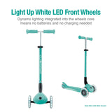 Globber : Primo Foldable Scooter Plus - With Lights - Dark Mint / Mint