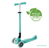 Globber : Primo Foldable Scooter Plus - With Lights - Dark Mint / Mint