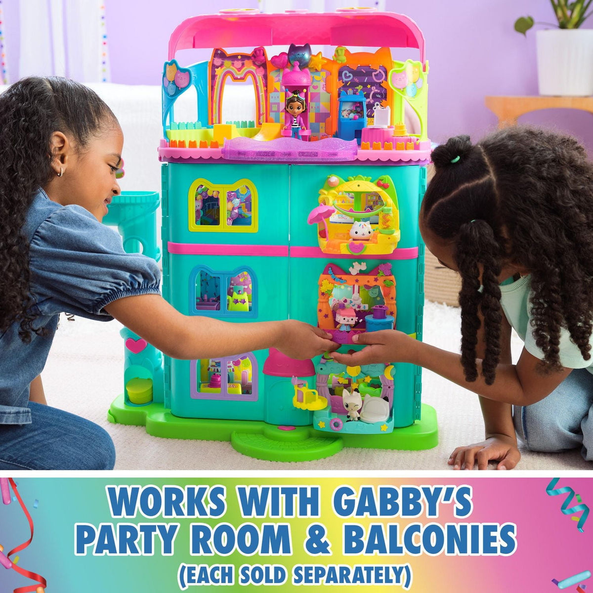 Gabby's Dollhouse : 15-Piece Rainbow-Themed, Celebration Dollhouse