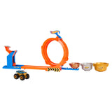 Hot Wheels Monster Trucks Loop-And-Flip Trophy Challenge Playset & Die-Cast Bigfoot 50th Anniversary Toy Truck