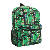 Minecraft : Creeper, Steve, & Alex Pattern - Kids 16" Backpack