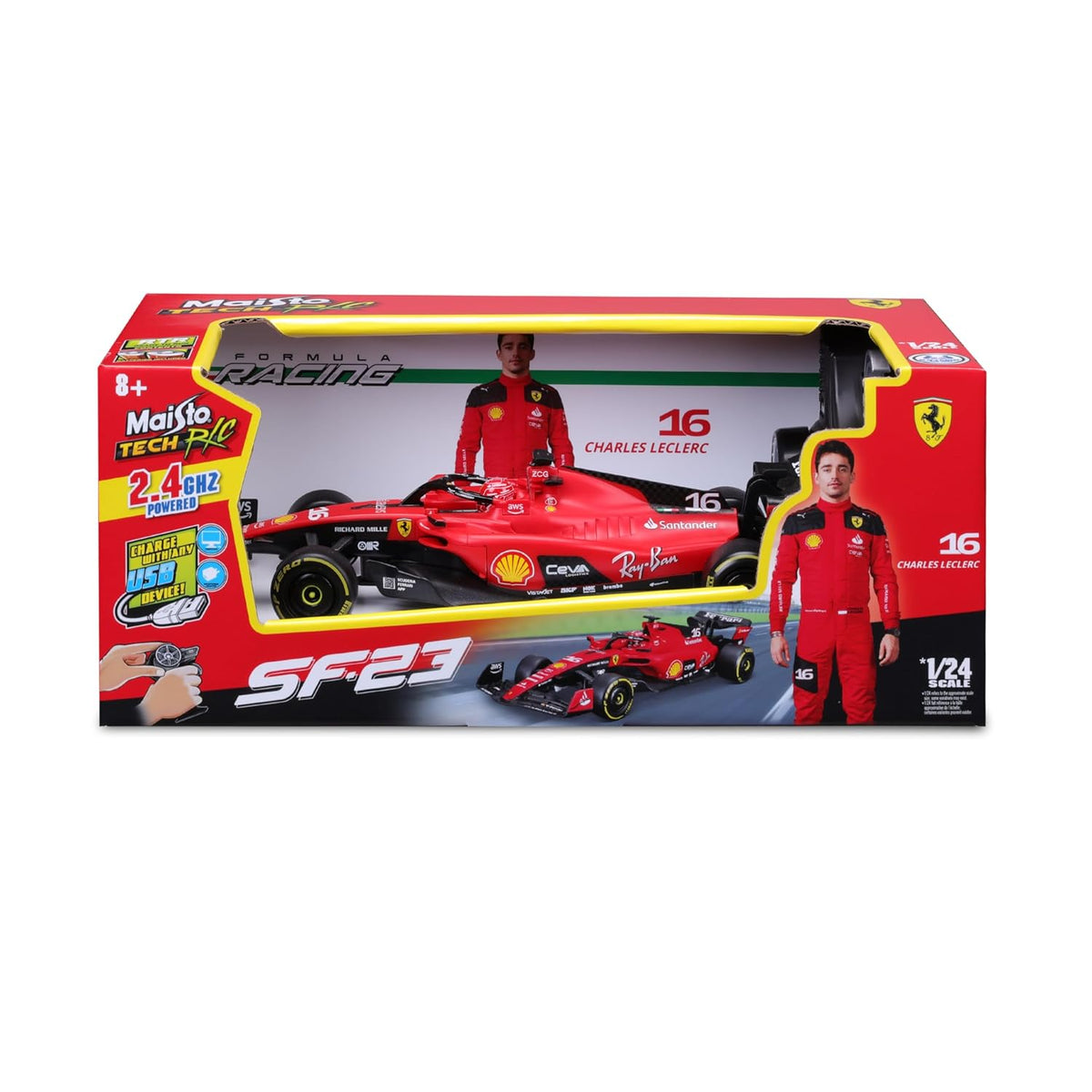 Maisto : Formula 1 - Ferrari SF-23 w/Driver, #16 Charles Leclerc 1