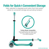 Globber : Primo Foldable Scooter Plus - With Lights - Dark Mint / Mint