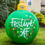GIANT 5 FOOT INFLATABLE LED Ornament - Festive AF! (43" X 43" X 60")