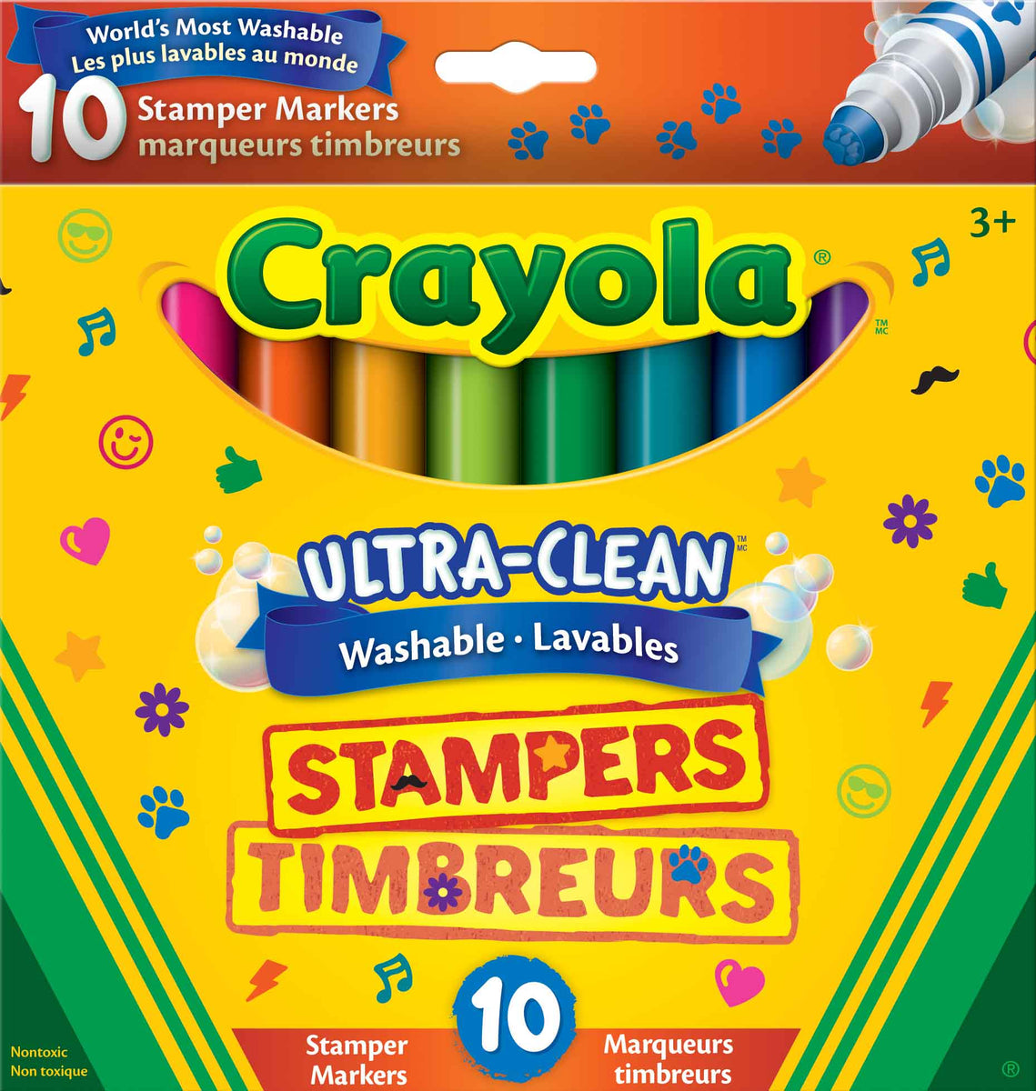 Crayola Ultra-Clean Washable Stamper Markers, 10 Count – Colossal - Main Image