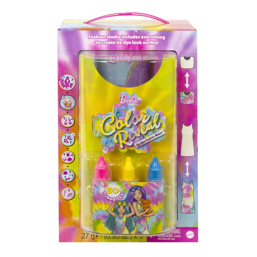 Barbie Color Reveal Gift Set Tie Dye Fashion Maker With 2 Barbie