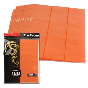 10 Pack - Side Loading 9 - Pocket Double Pro Pages - Orange