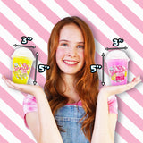 Compound Kings  - Summertime Lemonade Stand - 2 Pack Jelly Cube Fluffy Slime Cup - Pink and Yellow bundle