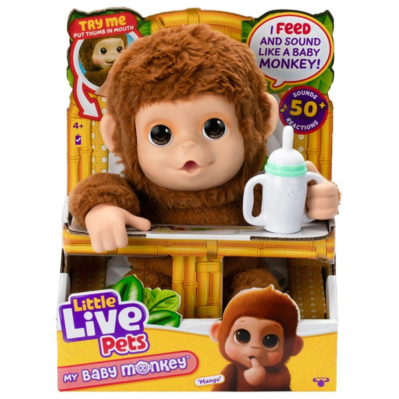 (PRE-ORDER) Little Live Pets interactive cuddly toy My Baby Monkey : Mango the monkey