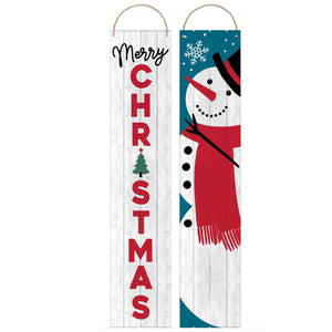 Double Sided Christmas & Snowman Plank Sign