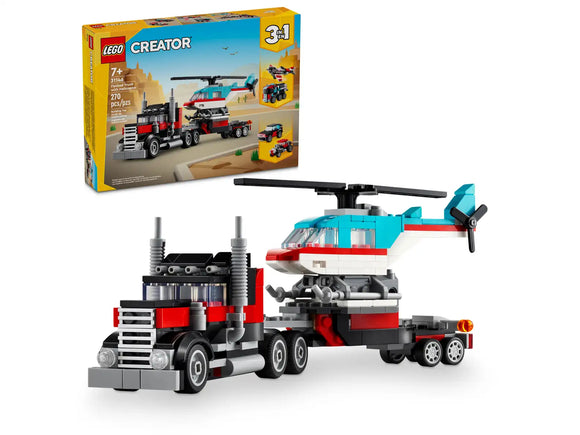 Lego Creator 3 In 1 : Flatbed Truck with Helicopter