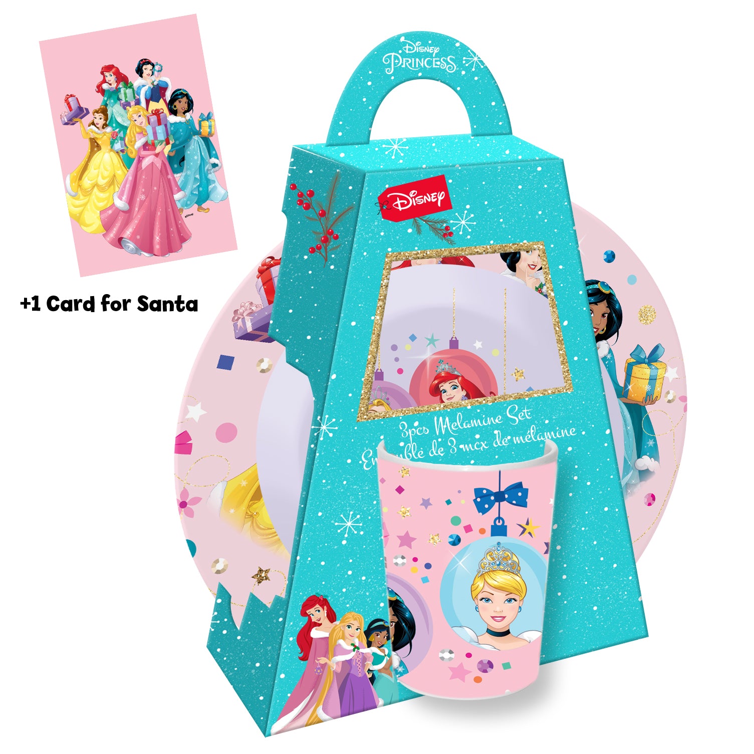 Disney Princess 3pc Christmas Dinnerware Set Colossal Toys Inc.