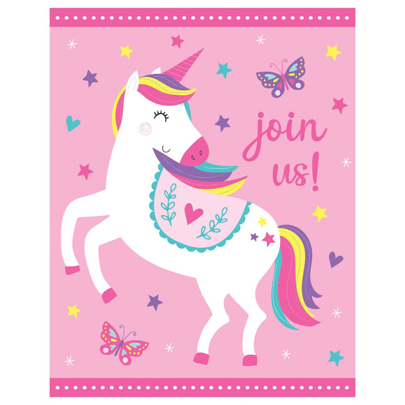 Birthday Unicorn Postcard Invite (8 Pack)