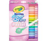 Crayola Washable Super Tips, Pastel Markers, 20 Count