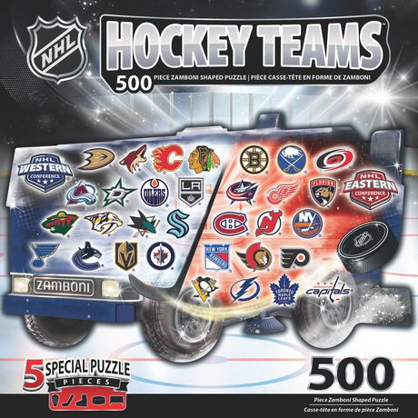 NHL : Zamboni 500 Piece Shaped Puzzle. (32 Teams)