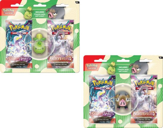 POKÉMON TCG BACK TO SCHOOL ERASER 2pk BLISTER PACK 2023 (ASSORTED)