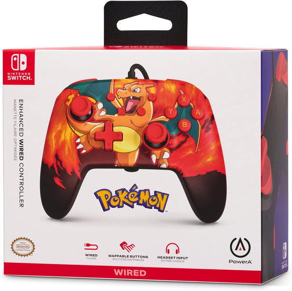 POWER-A ENHANCED WIRED CONTROLLER FOR NINTENDO SWITCH - POKÉMON:  CHARIZARD VORTEX