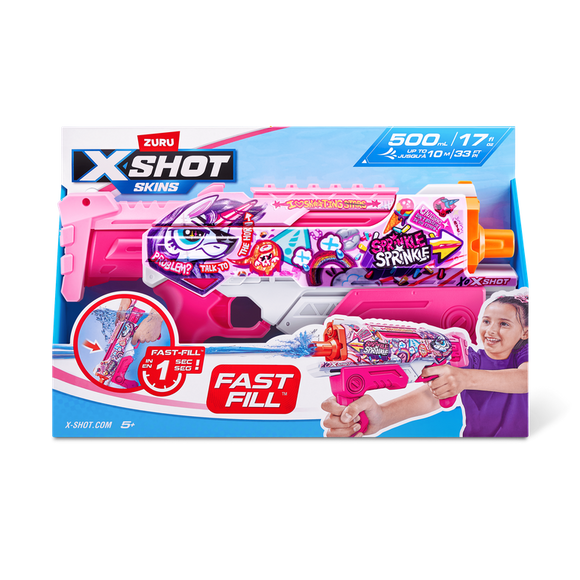 X-Shot Water Fast-Fill Pink Party Hyperload Water Blaster by ZURU