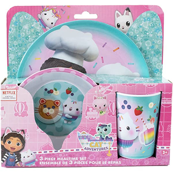 Gabby's Dollhouse - 3 Piece Melamine Dish Set