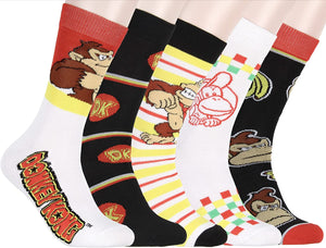 Donkey Kong Mens 5 Piece Crew Pack