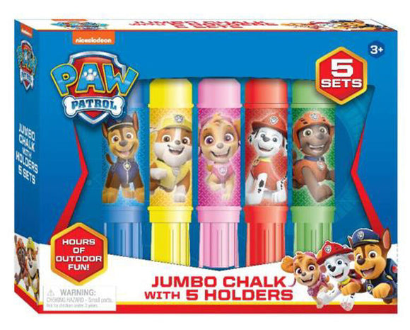 Paw Patrol : Jumbo Chalk With Holders - 5 Pack (Limit 2)