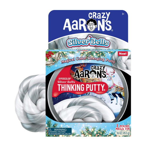 New For Winter 2023 - Crazy Aarons Putty - Holiday Edition : Silver Bells Magicaln Color  Changing Putty - MEGA 1LB 6.5
