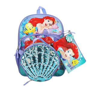 Disney Princess The Little Mermaid - Kids 16" Backpack 5 Piece Set