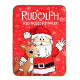 Rudolph The Red Nosed Reindeer & Santa 4ft X 5ft Throw Blanket