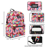 Nintendo's Kirby Premium : All Over Print - 17" Backpack with Tech Storage and Water Bottle Pocket