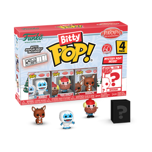 Funko Pop! Bitty Pop! Rudolph the Red-Nosed Reindeer 4-Pack Series 1 (Display Shelf Included)