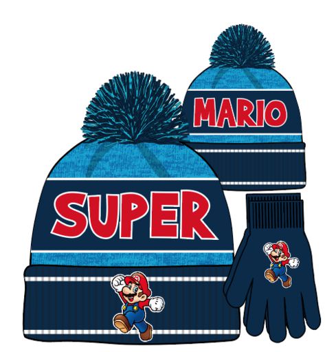 Super Mario - Youth Knit Hat Set