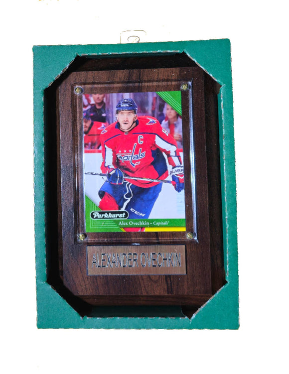 NHL : Wooden Plaque With 4X6 Alexander Ovechkin Card
