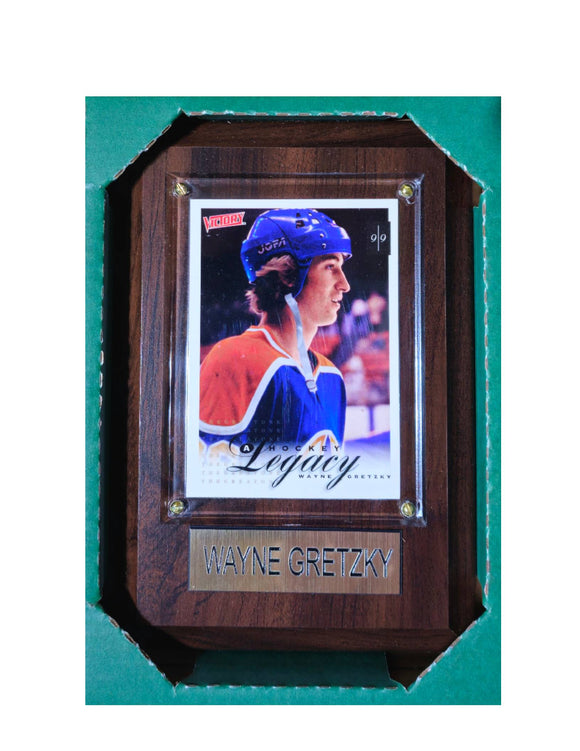 NHL : Wooden Plaque With 4X6 Wayne Gretzky Card (Assorted)