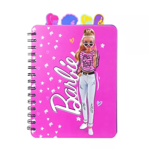 BARBIE - Barbie 4-Tab Spiral Notebook Journal | 9 x 6 Inches