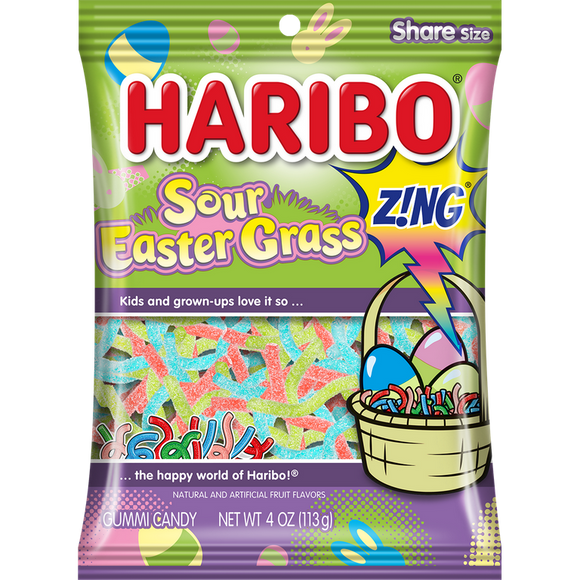 Haribo : Easter Sour Grass 113 g [BB-12/25]