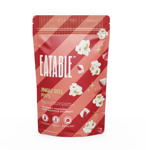 Eatable : Jingle Bell Pops White Chocolate Kettle Corn Popcorn - 125g [BB-09/25] (LIMIT OF 3 PER ORDER)