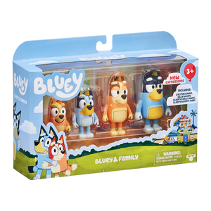 Bluey Figure - 4 Pack Expressions Mini Figurines EXCITED BINGO, SILLY BLUEY, SLEEPY CHILLI, SLEEPY BANDIT (17195)