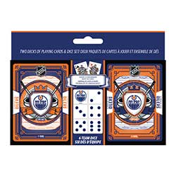 MasterPieces : NHL 2 PACK PLAYING  CARDS & 6 PIECE DICE SET - EDMONTON OILERS